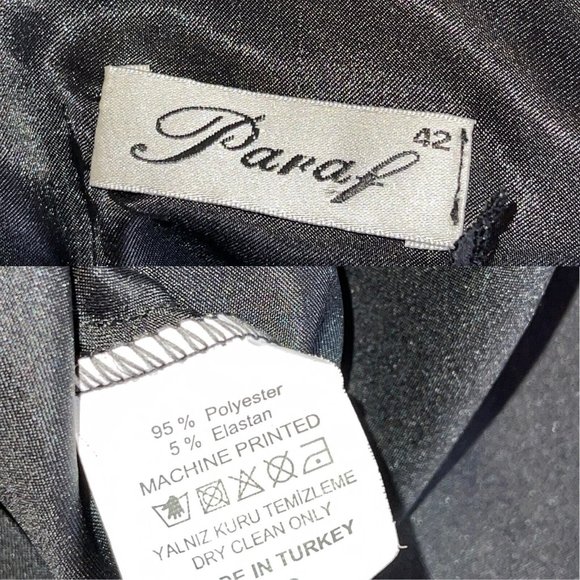 Paraf Sweetheart Halter Maxi Dress Size 12 (42EU) Black Red Floral Satin Jewels - Picture 6 of 12